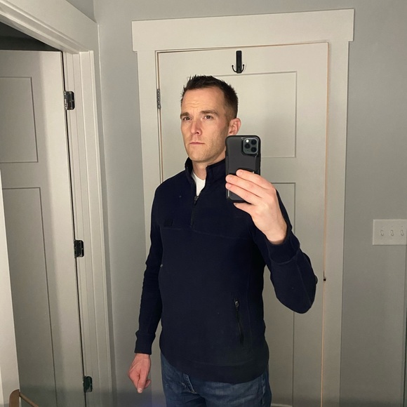 Abercrombie & Fitch 1/4 Zip Sweater, Navy, Small - Picture 1 of 7